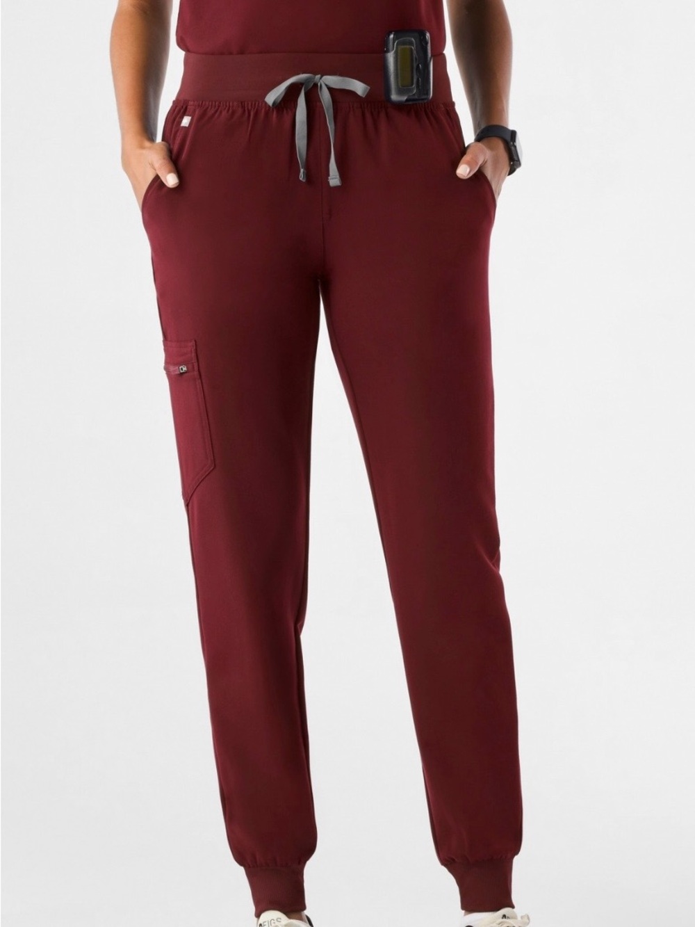 Figs Women's Maroon Drawstring Jogger Pants